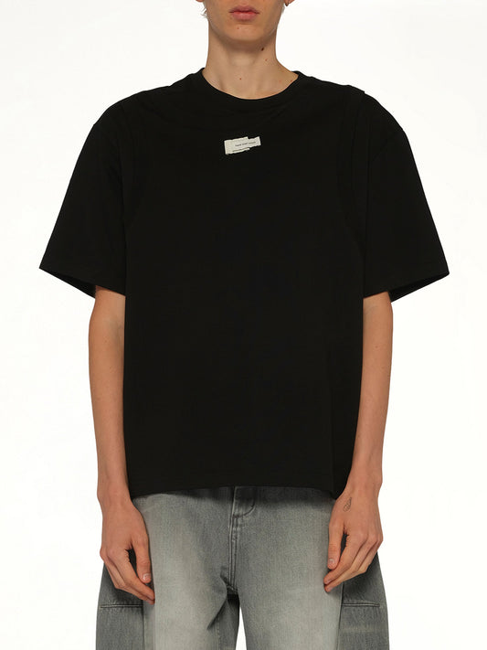 Image of T-Shirts. Product name - Deconstructed T-Shirt in Black colour by brand - FENG CHEN WANG