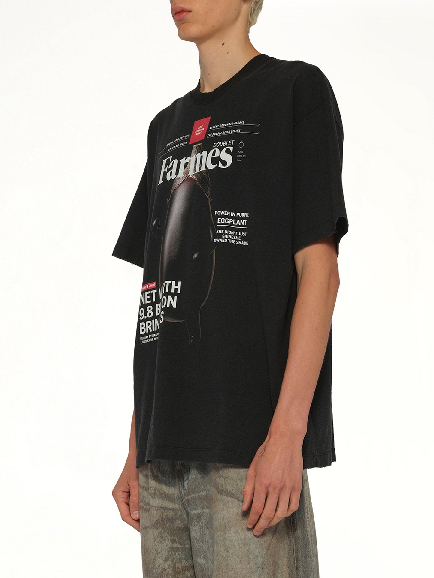 DOUBLET Farmes Magazine Cover T-Shirt (Black)