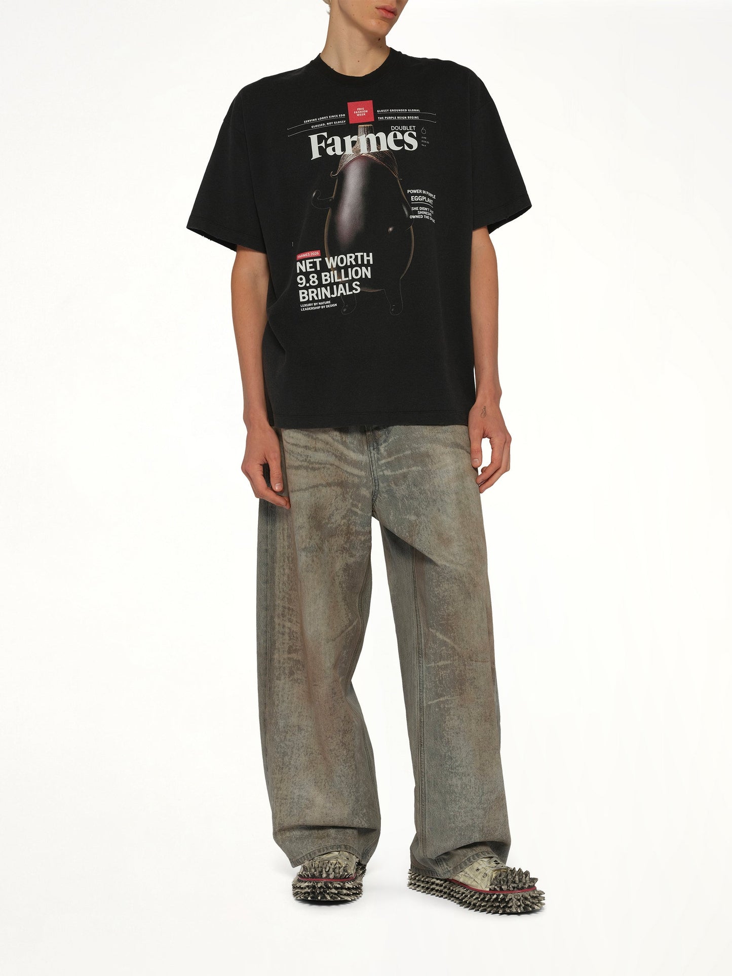 DOUBLET Farmes Magazine Cover T-Shirt (Black)