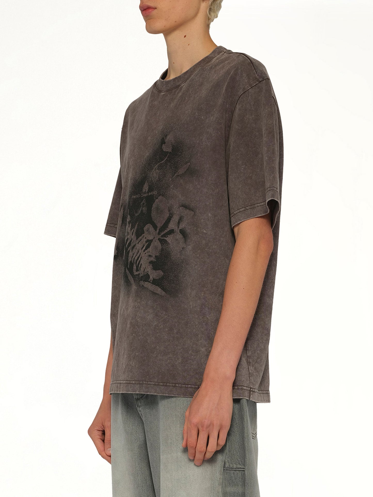 FENG CHEN WANG Spray Painted Plant T-Shirt (Grey)