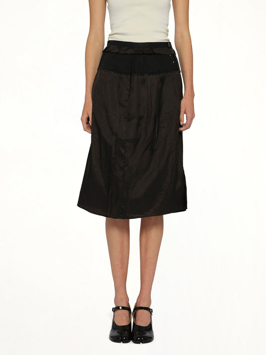 Image of a model wearing Skirts. Product name - Skirt in Carbon/Black colour by brand - MAISON MARGIELA
