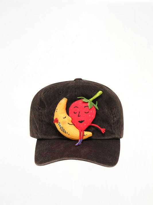 Image of Hats. Product name - Mud-Dyed Cap With SHFU in Brown colour by brand - DOUBLET