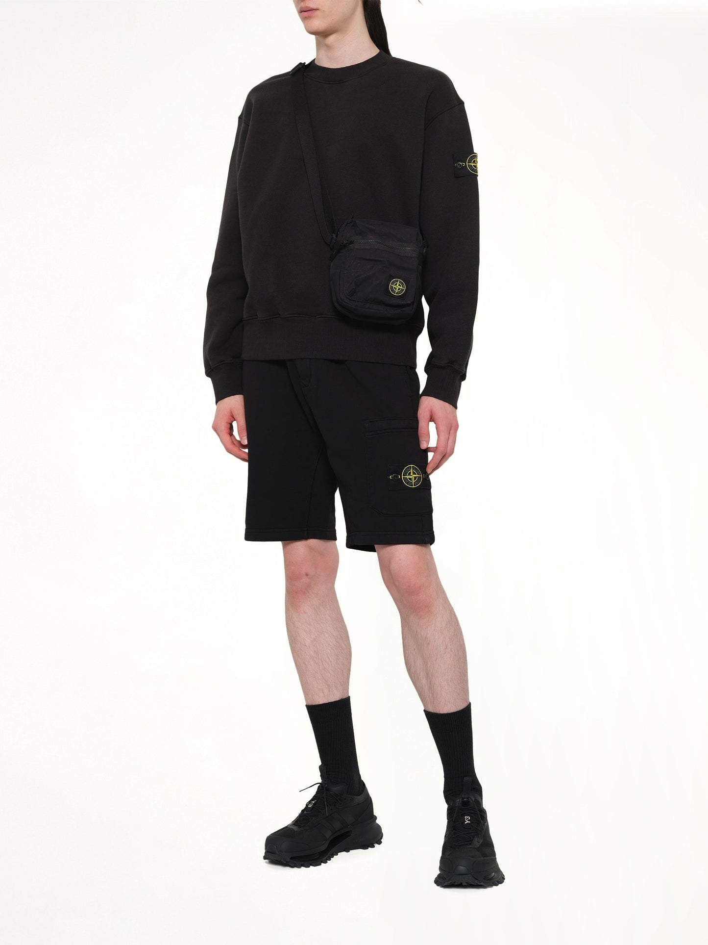 STONE ISLAND 920001 Aluminium Tela Pouch (Black)