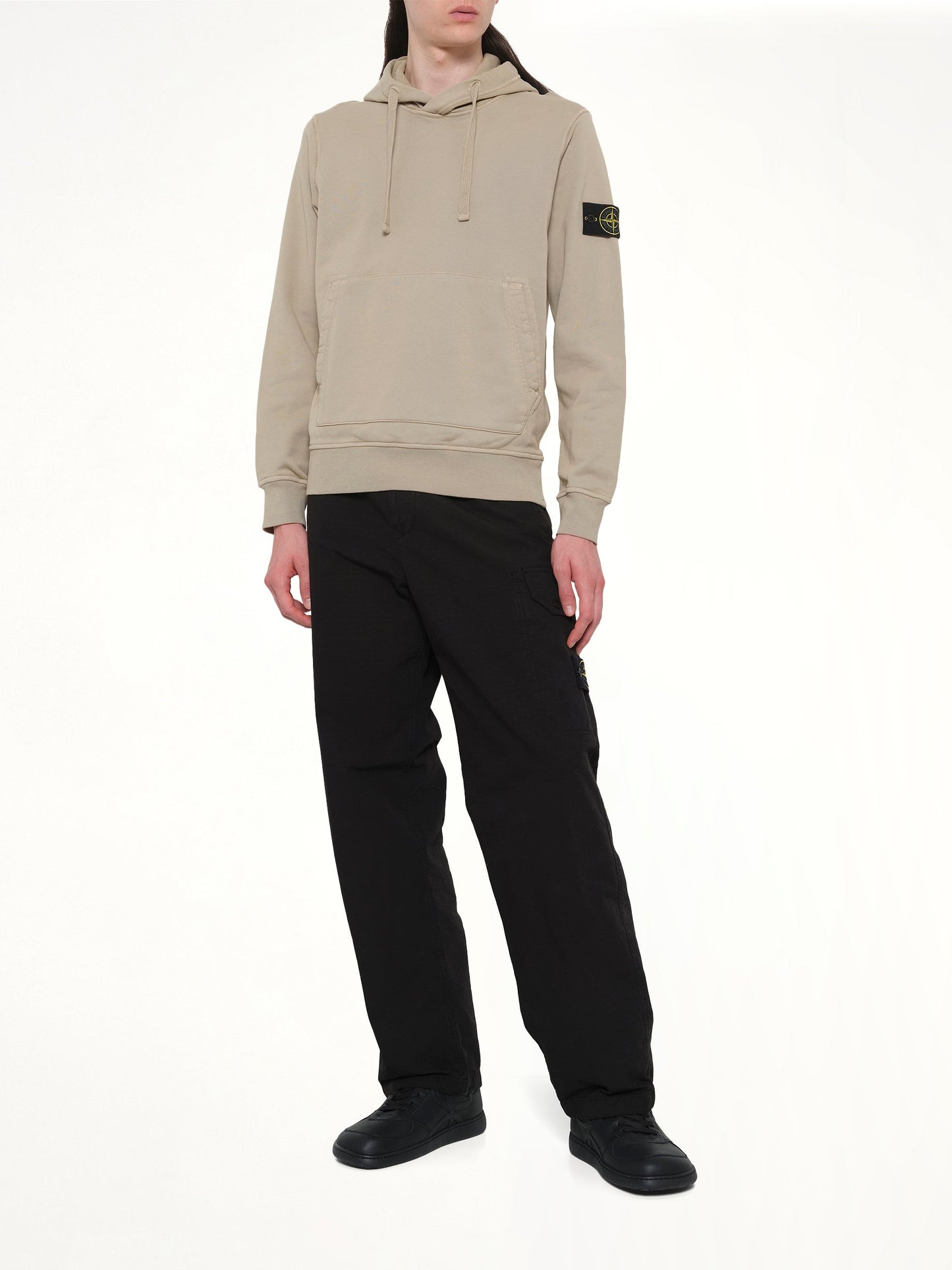 STONE ISLAND 610006 Cotton Fleece Hoodie (Desert)