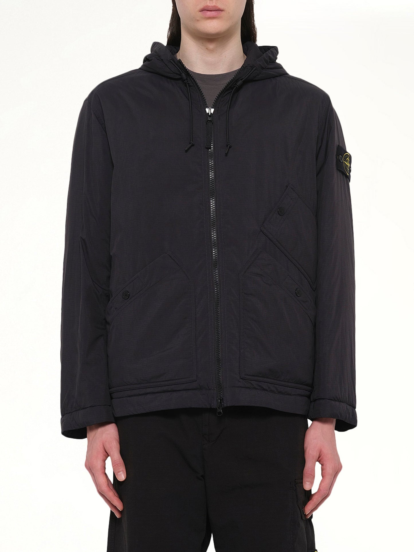 Image of Coats & Jackets. Product name - 4100018 Ripstop Short Parka in Black colour by brand - STONE ISLAND