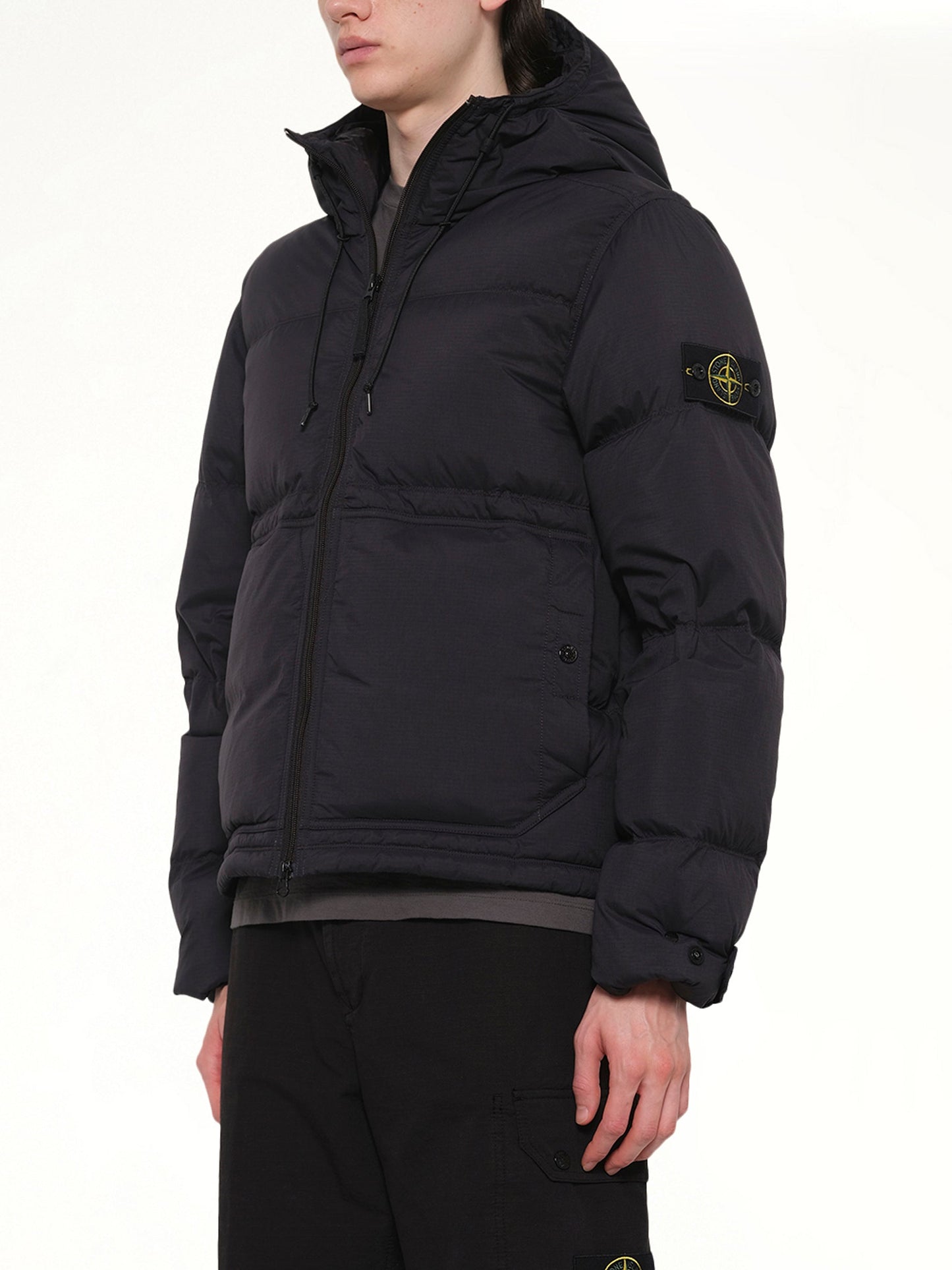 STONE ISLAND 4100019 Ripstop Short Parka (Black)