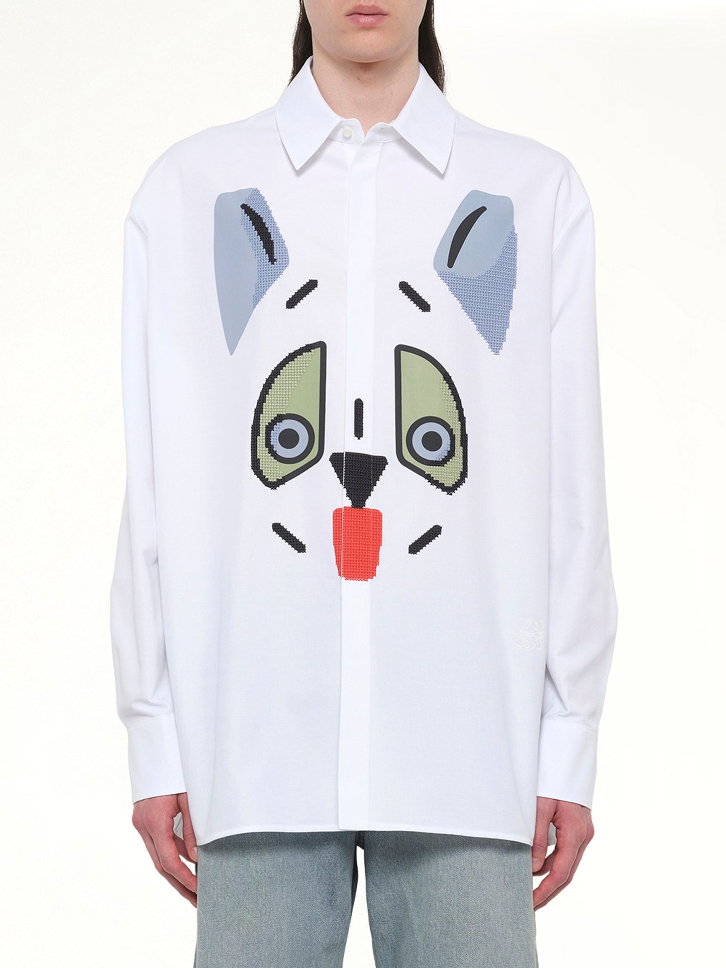 Image of Shirts. Product name - Louis Wain Shirt in White colour by brand - LOEWE