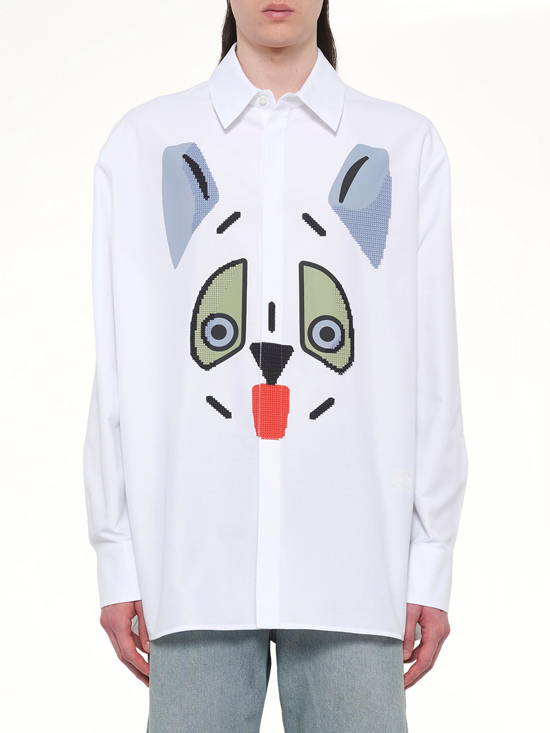 Image of Shirts. Product name - Louis Wain Shirt in White colour by brand - LOEWE