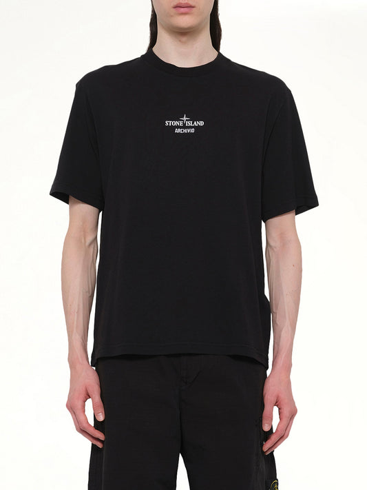 Image of T-Shirts. Product name - 210003 Archivo S/S T-Shirt in Black colour by brand - STONE ISLAND