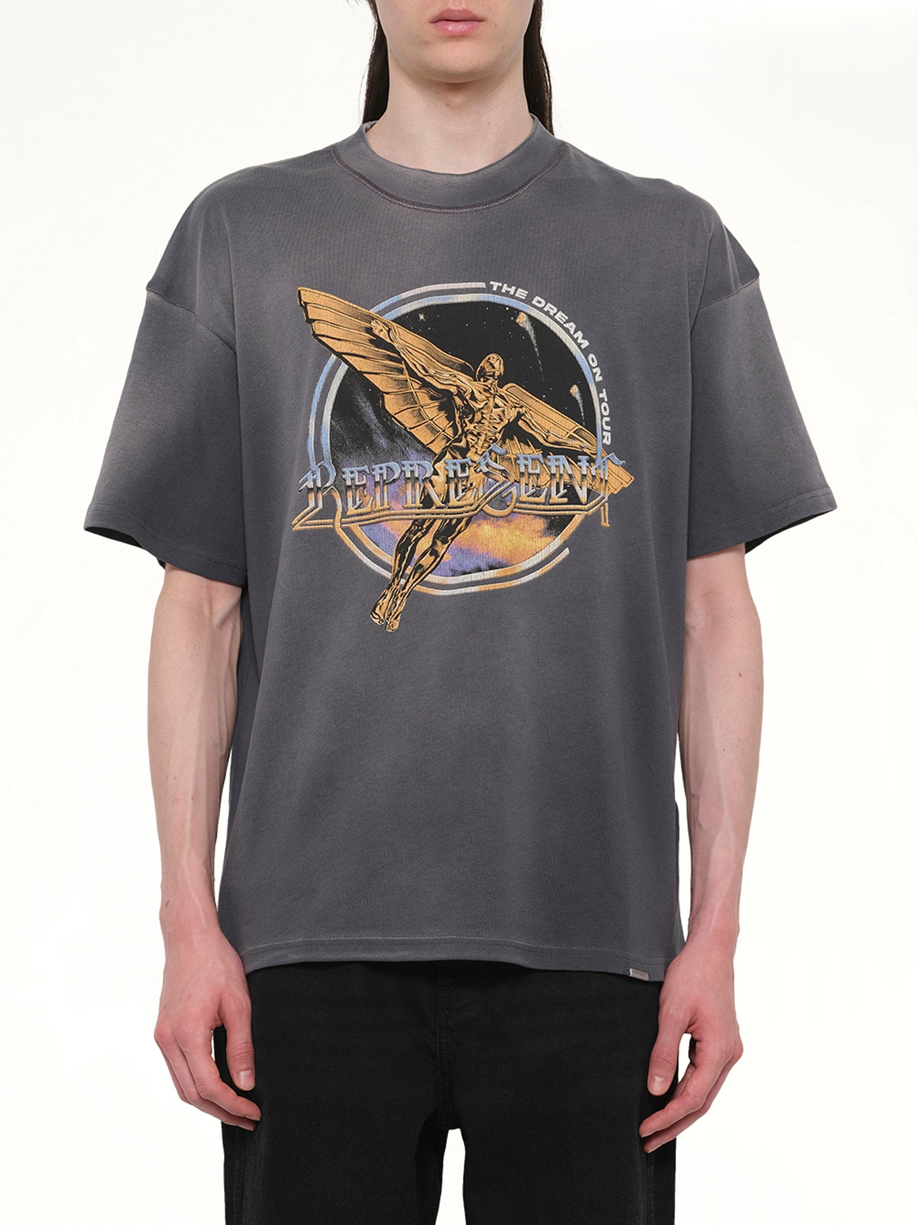 Image of T-Shirts. Product name - Golden Tour T-Shirt in Grey colour by brand - REPRESENT