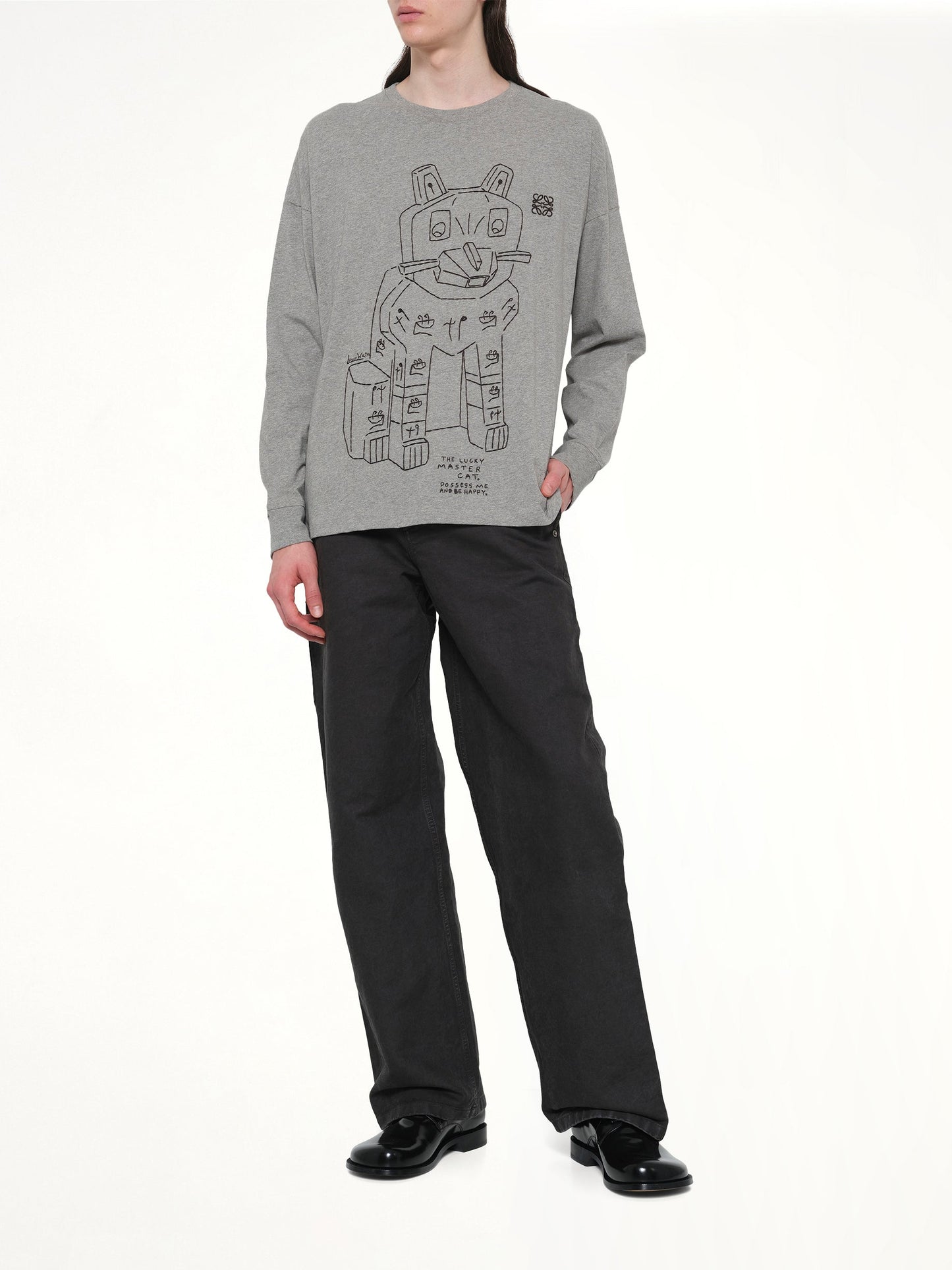LOEWE Louis Wain Long Sleeve T-Shirt (Grey Melange)