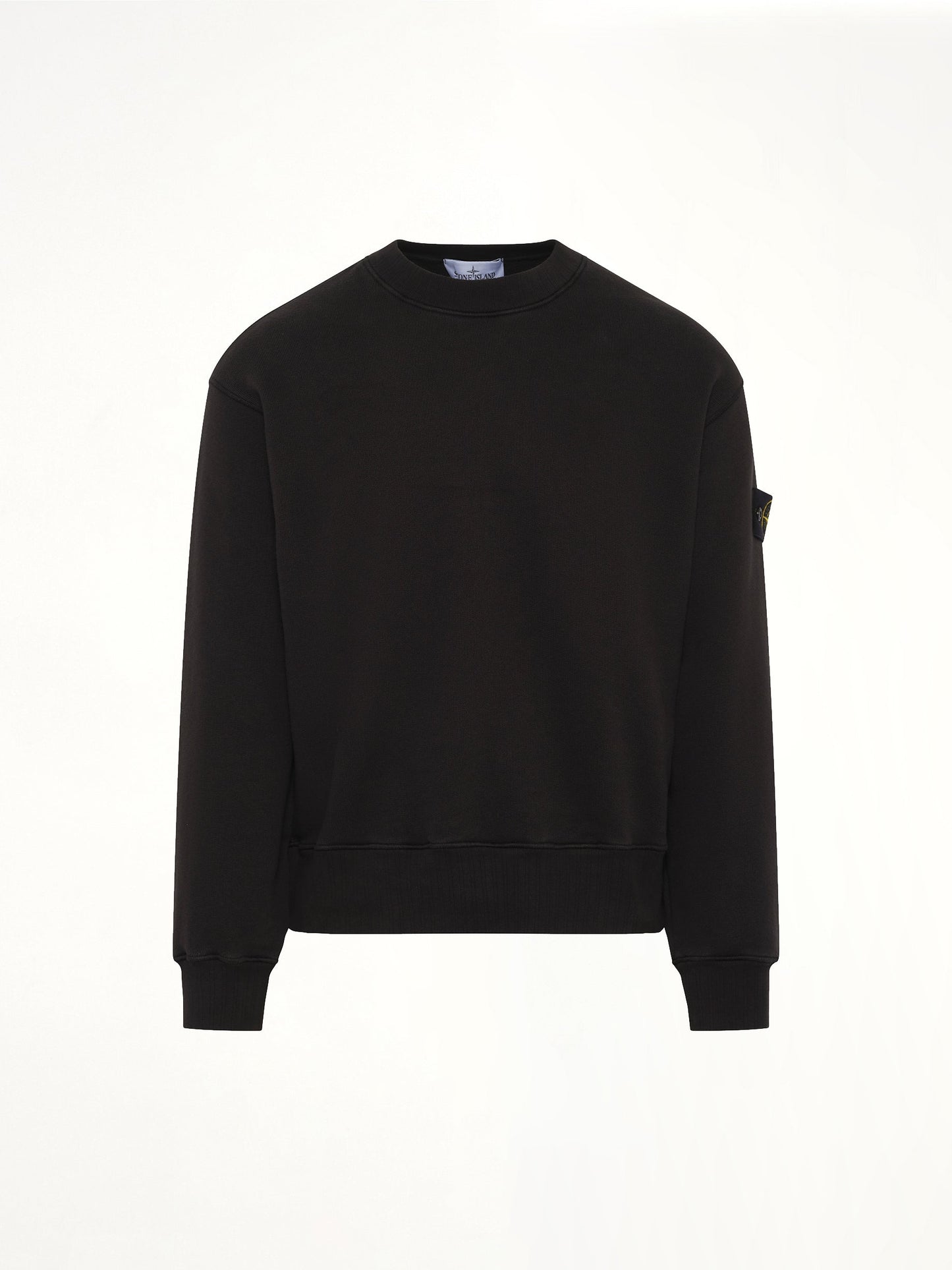 STONE ISLAND 610002 Heavy Cotton Fleece Sweatshirt (Black)