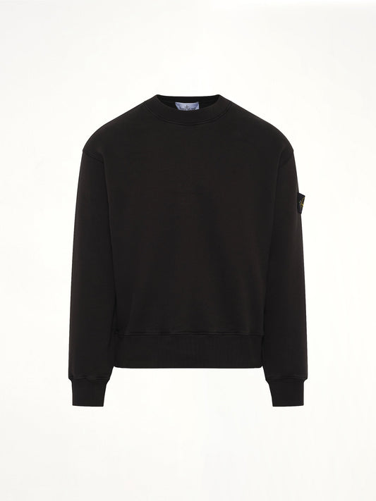 STONE ISLAND 610002 Heavy Cotton Fleece Sweatshirt (Black)