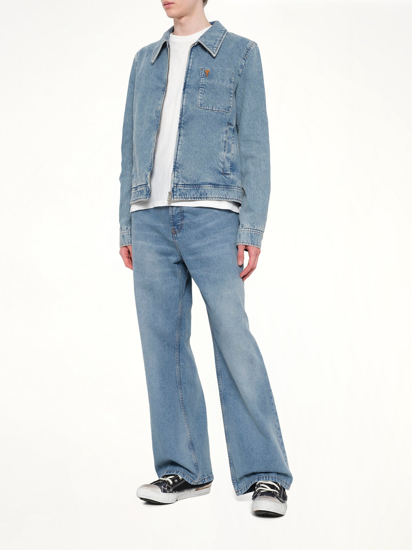 AMI PARIS Contrasted ADC Denim Jacket (Blue)