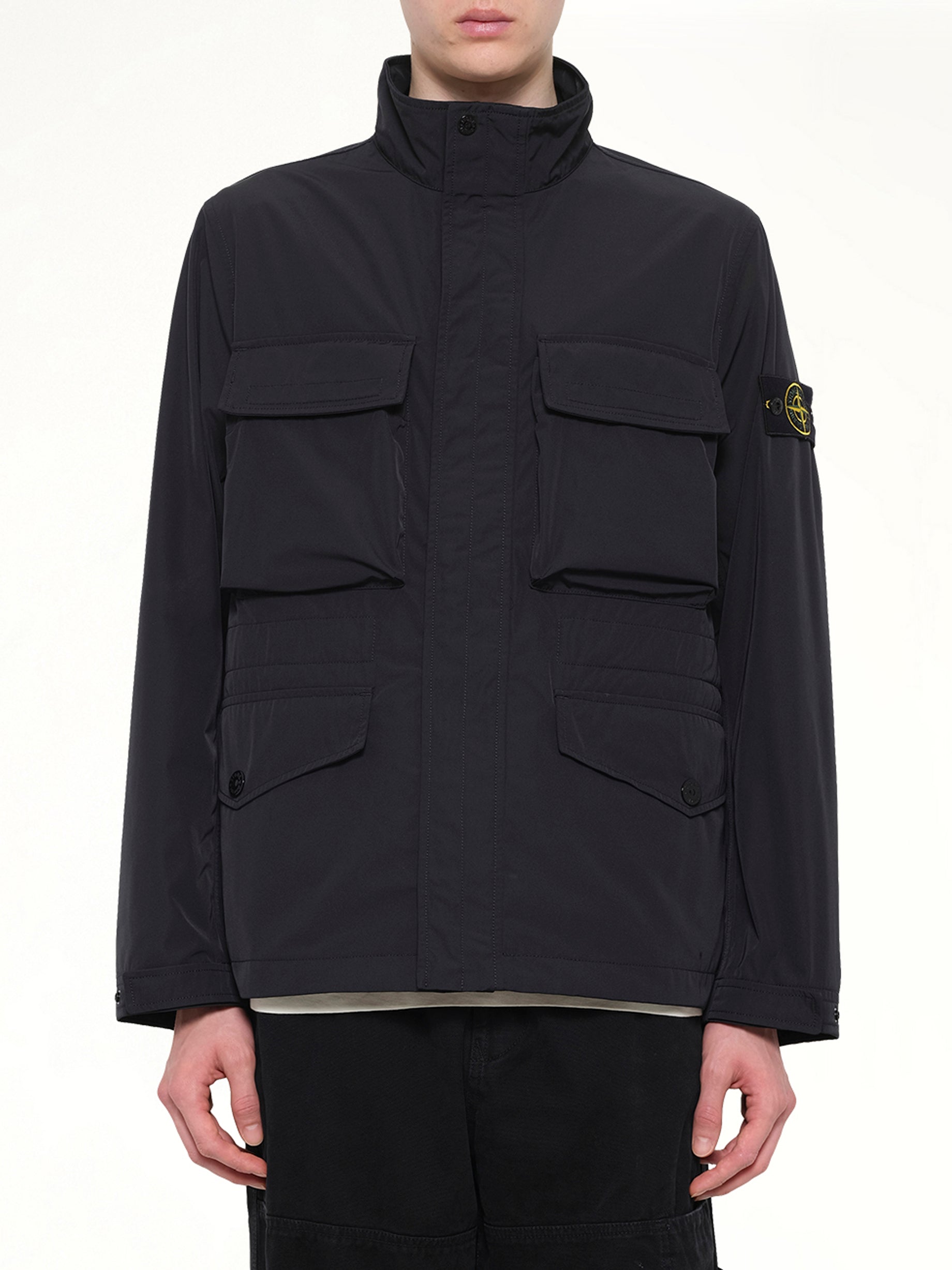 Image of Coats & Jackets. Product name - 4100034 Field Jacket in Black colour by brand - STONE ISLAND