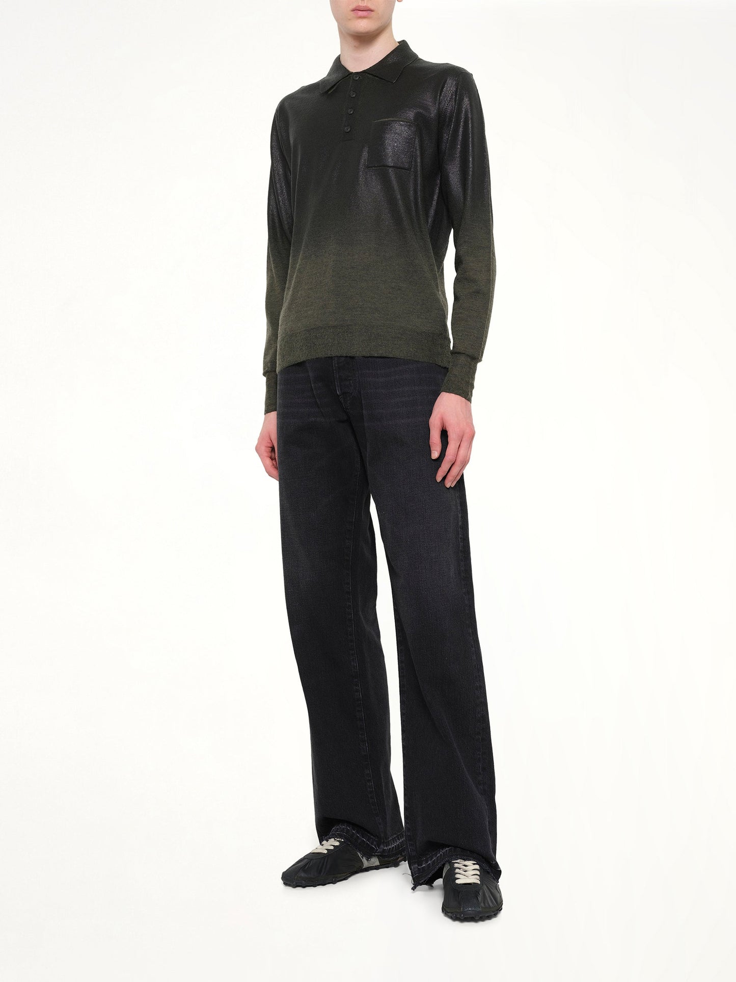 MAISON MARGIELA Coated Knit Polo (Green)