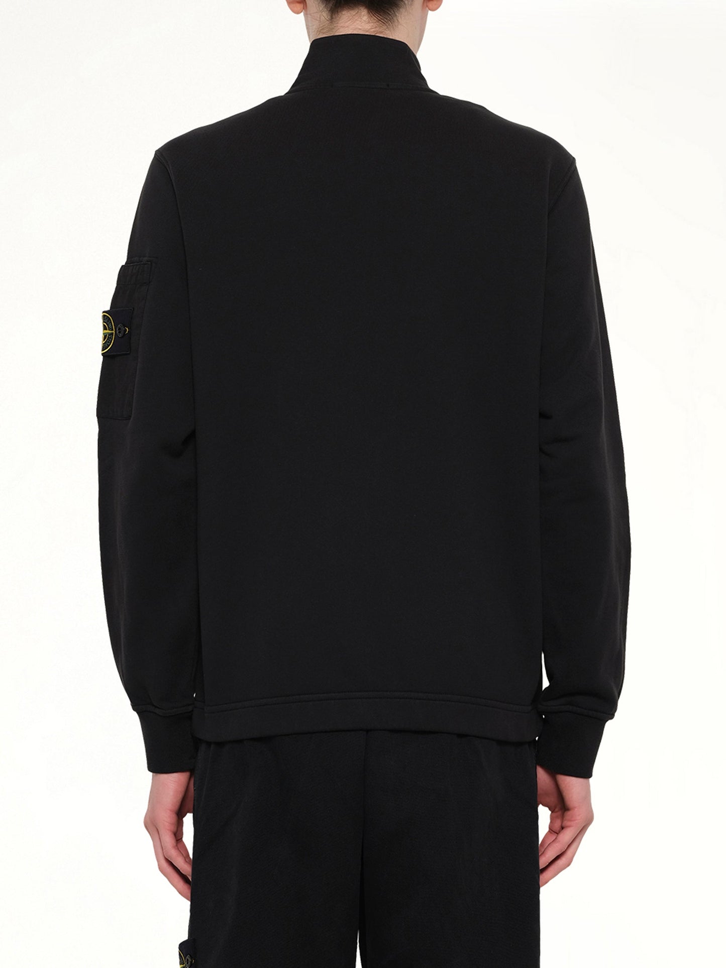 STONE ISLAND 6100018 Zip Up Cardigan (Black)