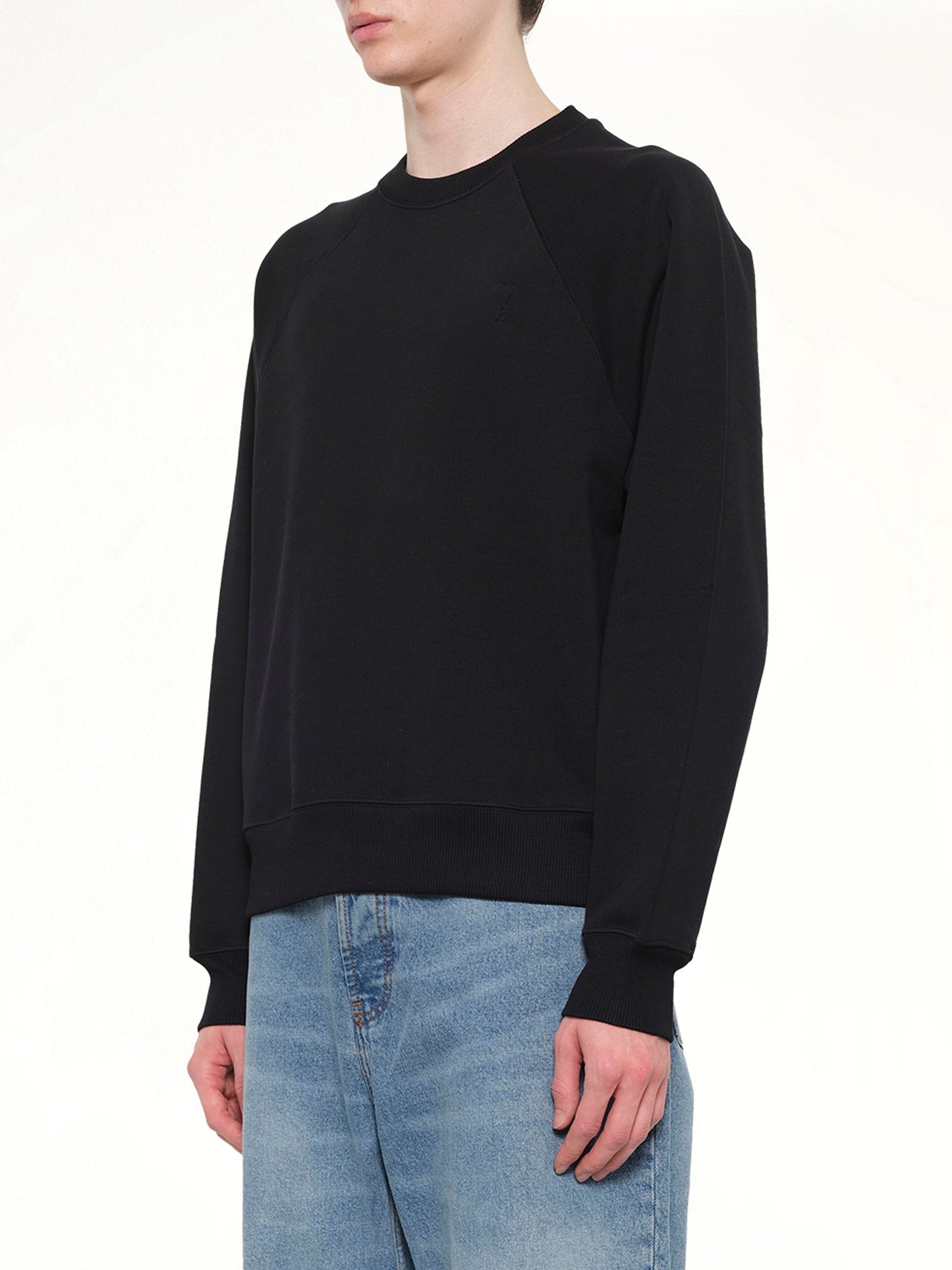AMI PARIS Small Embossed ADC Sweatshirt (Black)