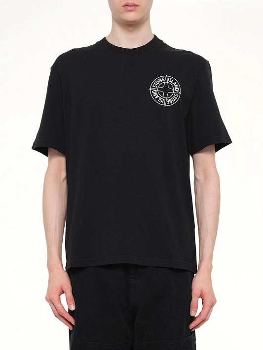 Image of T-Shirts. Product name - 2100001 Chest Logo T-Shirt in Black colour by brand - STONE ISLAND