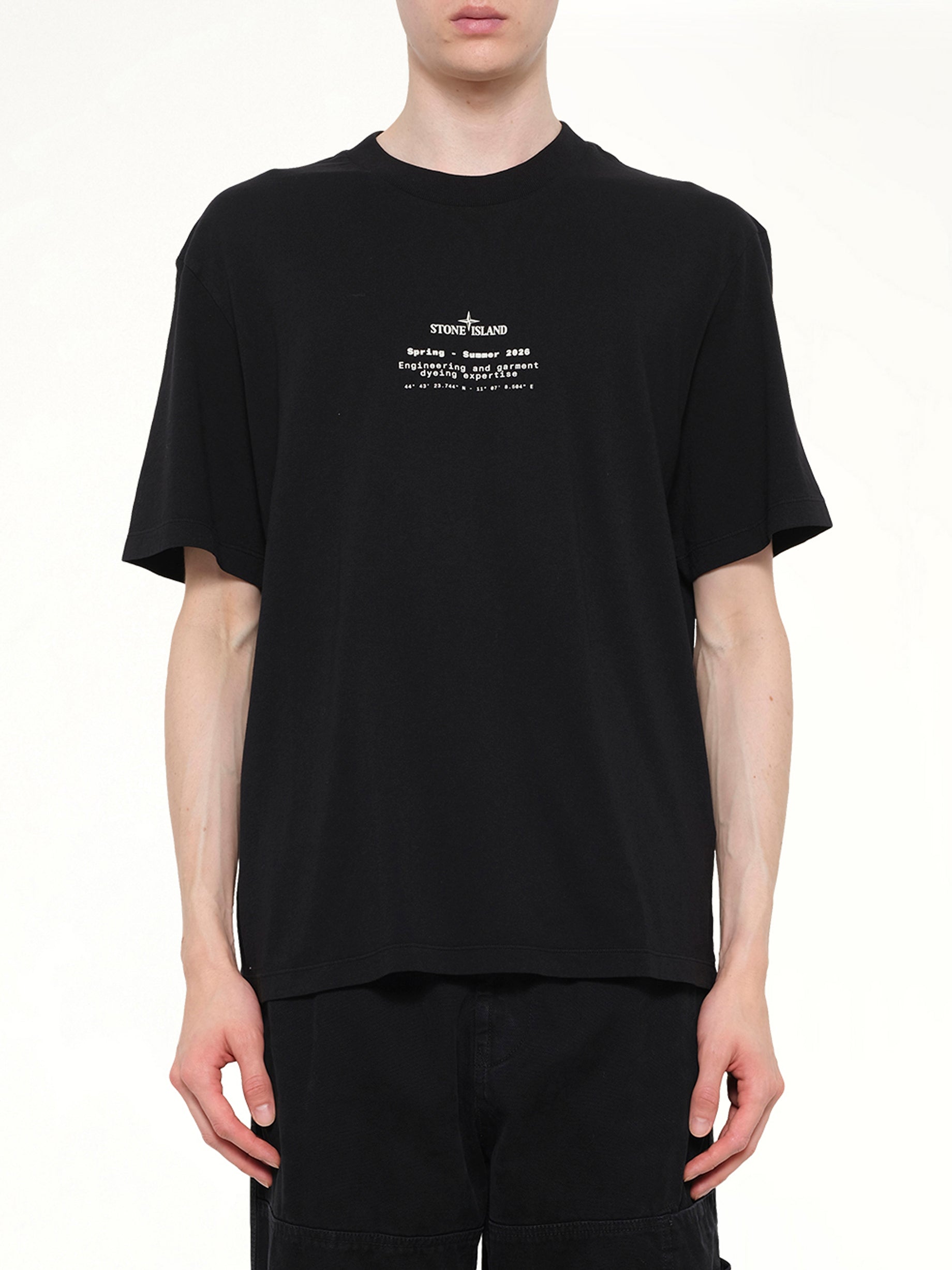 Image of T-Shirts. Product name - 2100001 SS26 T-Shirt in Black colour by brand - STONE ISLAND