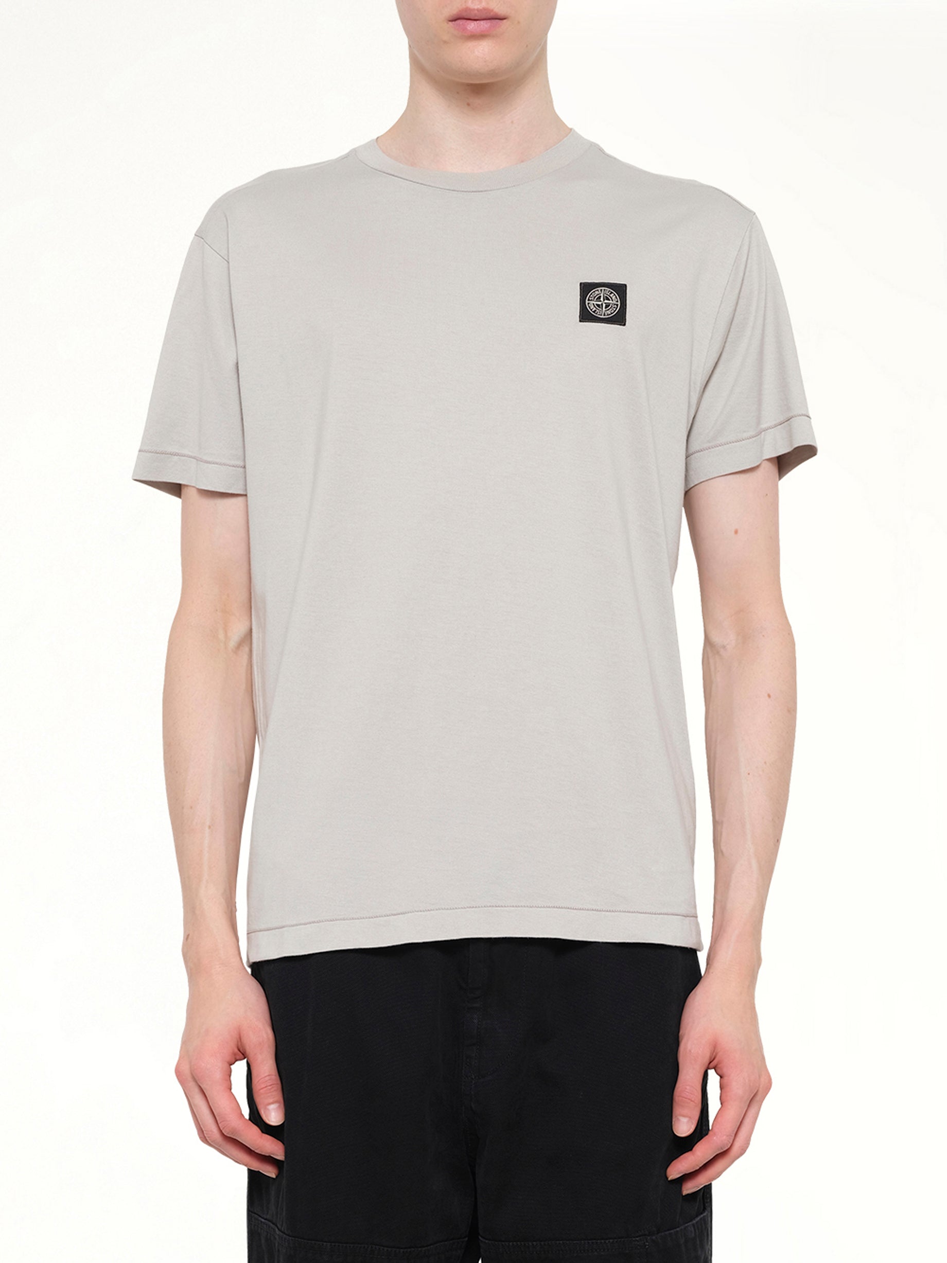 Image of T-Shirts. Product name - 2100027 Logo Patch T-Shirt in Grey colour by brand - STONE ISLAND