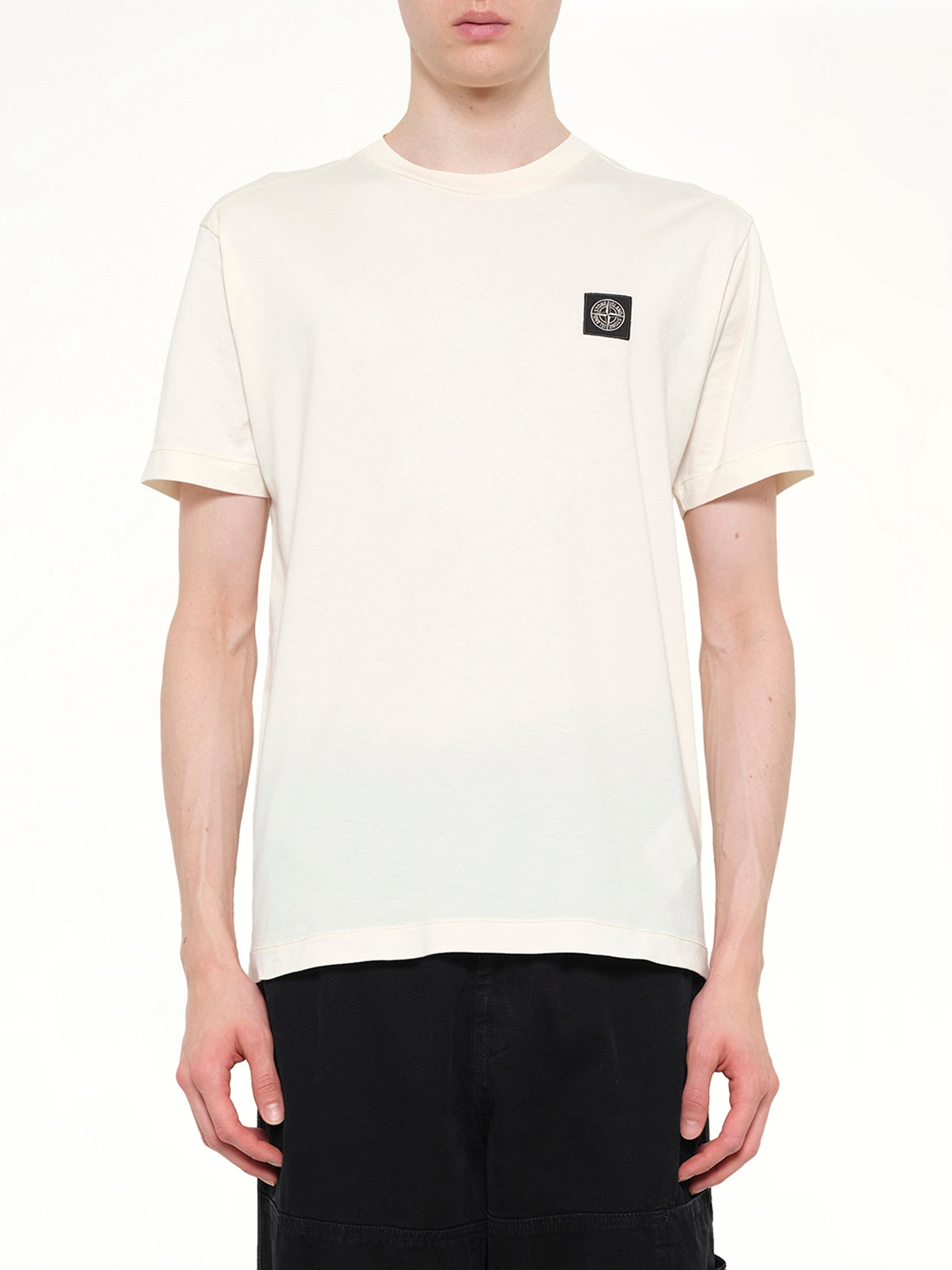 Image of T-Shirts. Product name - 2100027 SS T-Shirt in White colour by brand - STONE ISLAND