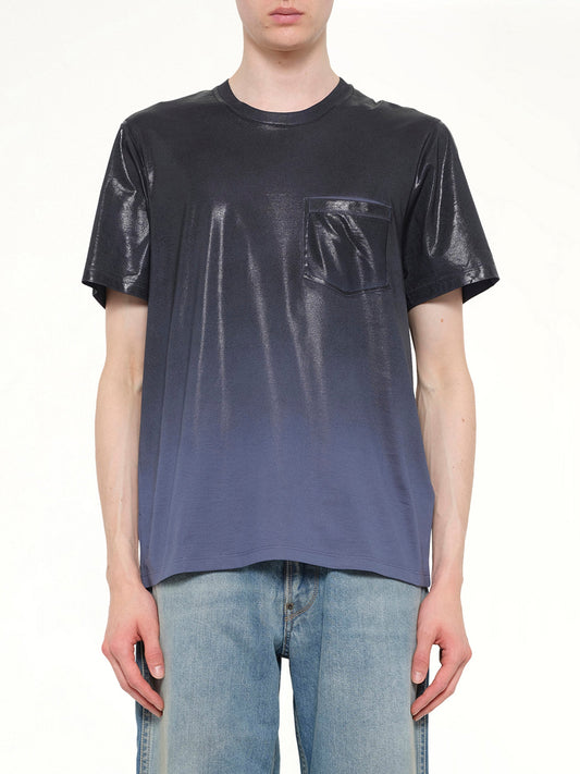 Image of T-Shirts. Product name - Coated T-Shirt in Blue colour by brand - MAISON MARGIELA