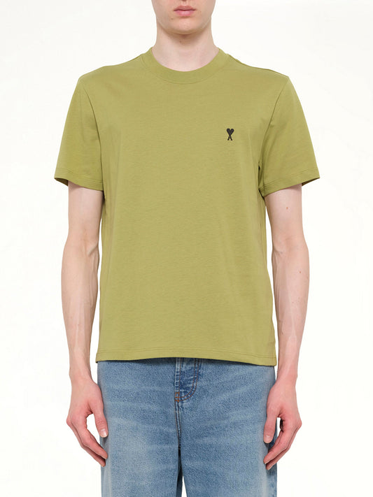 Image of T-Shirts. Product name - Contrasted ADC T-Shirt in Green colour by brand - AMI PARIS