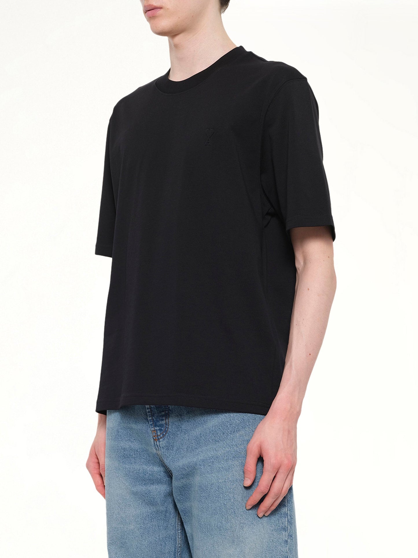AMI PARIS Small Embossed ADC T-Shirt (Black)