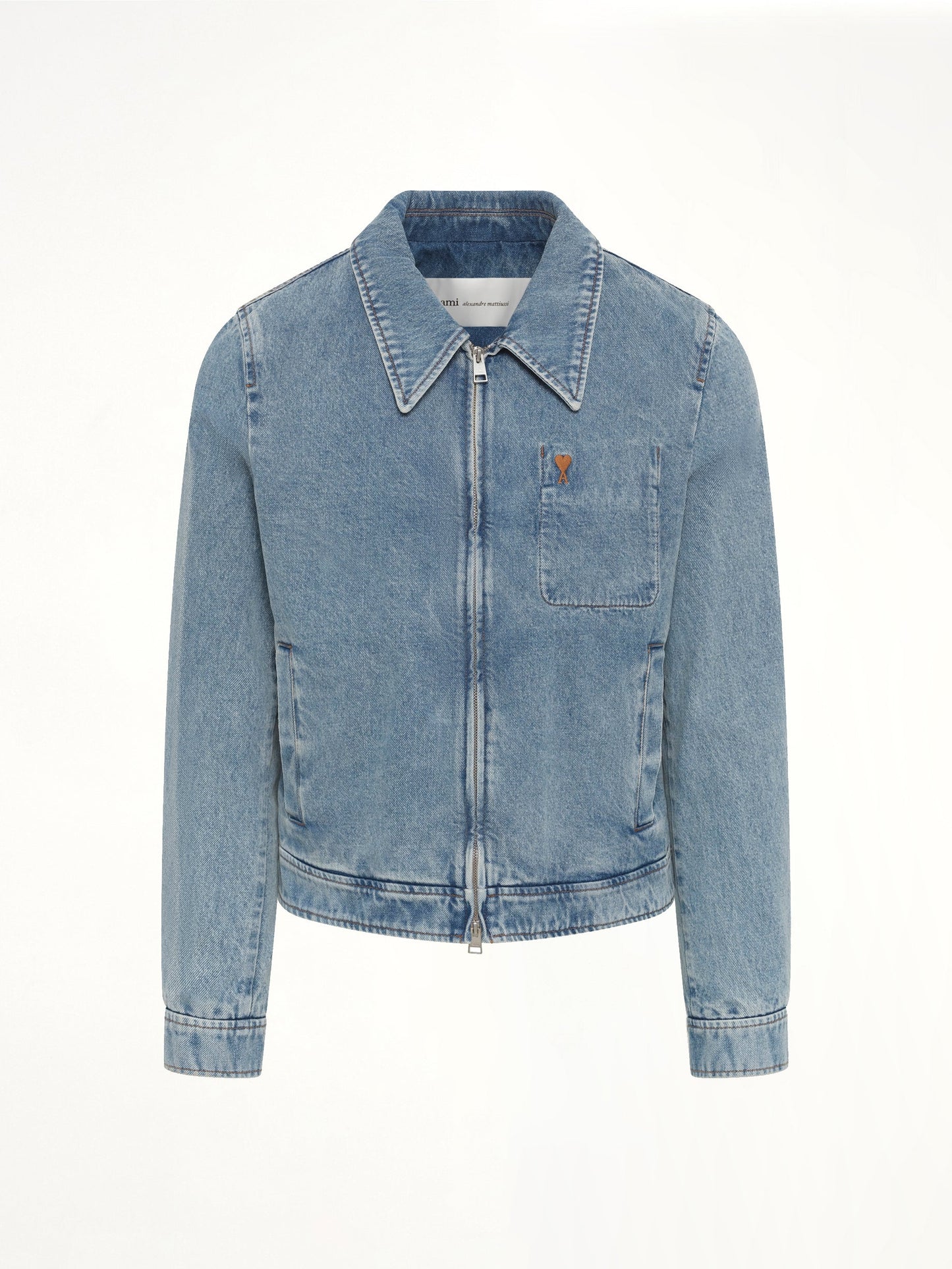 AMI PARIS Contrasted ADC Denim Jacket (Blue)
