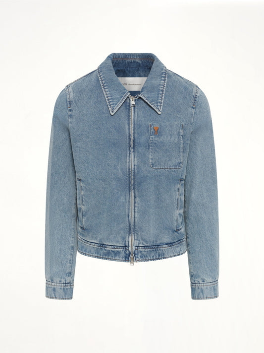 AMI PARIS Contrasted ADC Denim Jacket (Blue)