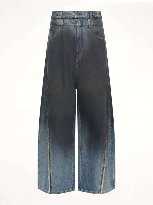 FENG CHEN WANG Double Waist Gradient Denim Trousers (Blue)