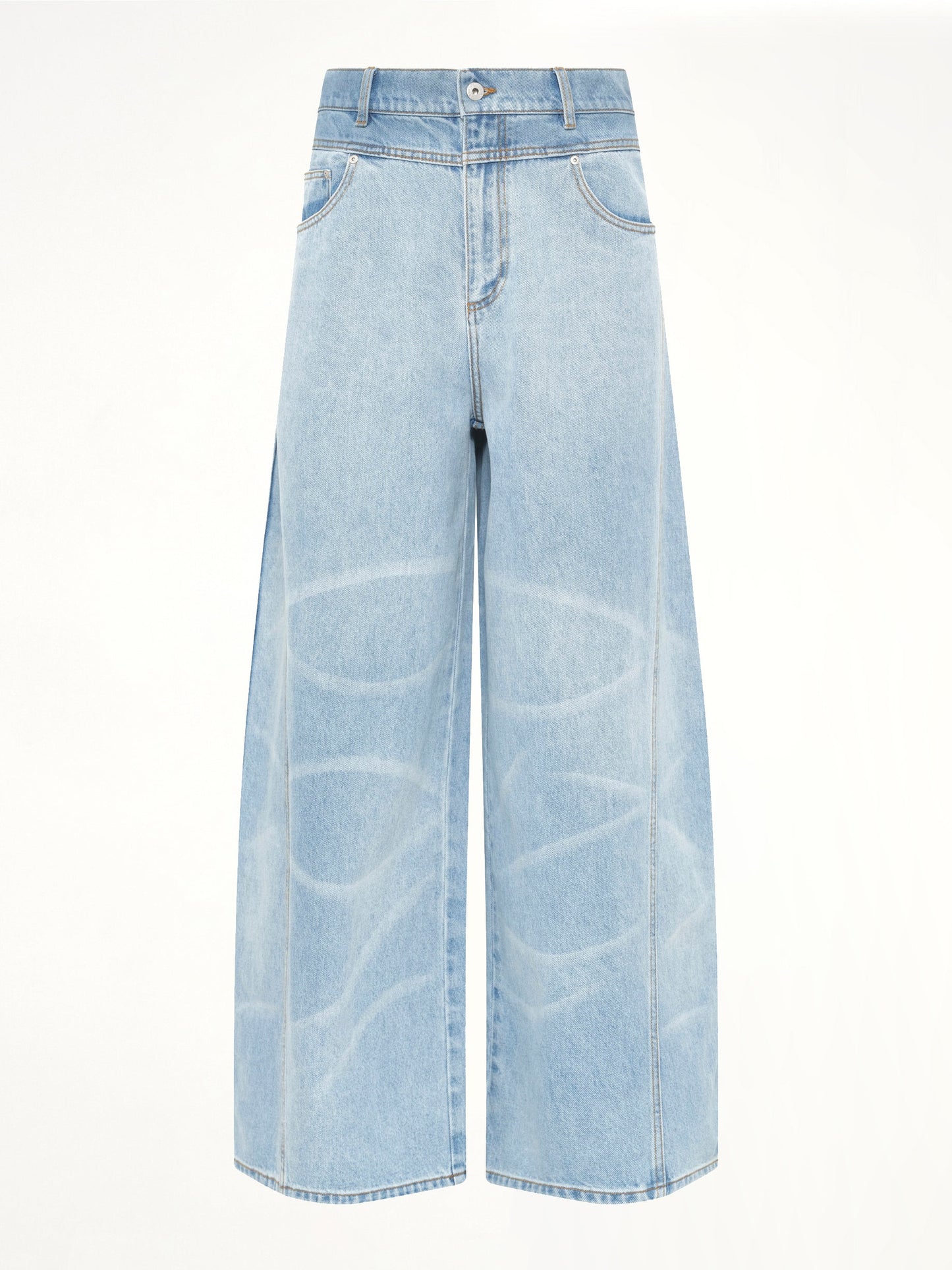 FENG CHEN WANG Wide Leg Denim Trousers (Blue)
