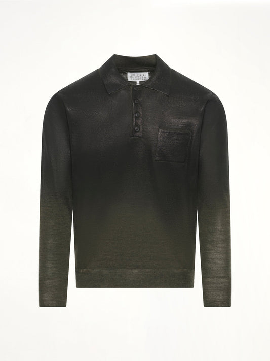 MAISON MARGIELA Coated Knit Polo (Green)