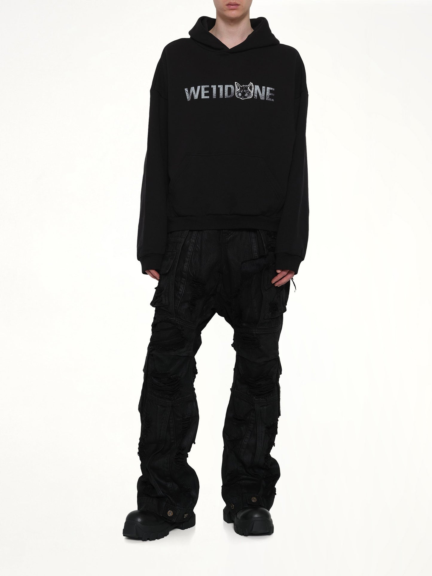 WE11DONE Amber Logo Hoodie (Black)