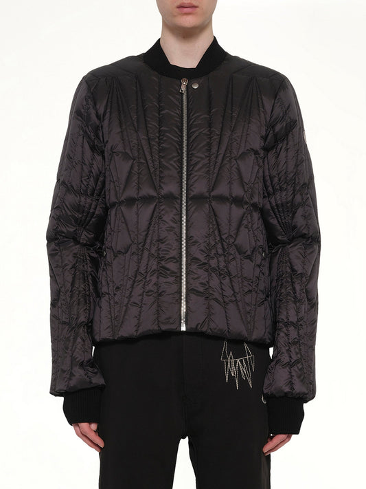 Image of Coats & Jackets. Product name - Rick Owens x Moncler Geocamo Flight Jacket in Black colour by brand - RICK OWENS