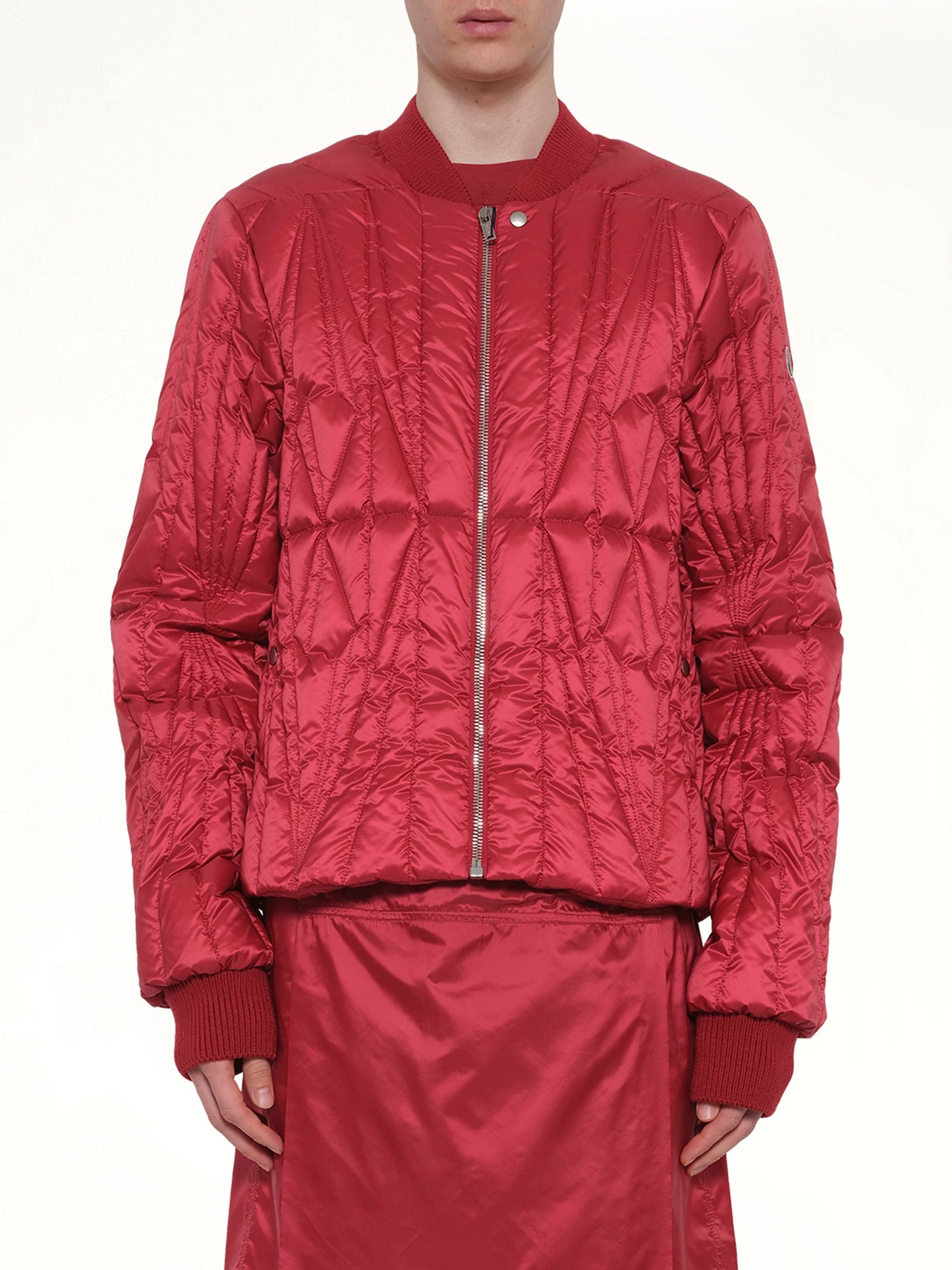 Image of Coats & Jackets. Product name - Rick Owens x Moncler Geocamo Flight Jacket in Carnelian colour by brand - RICK OWENS