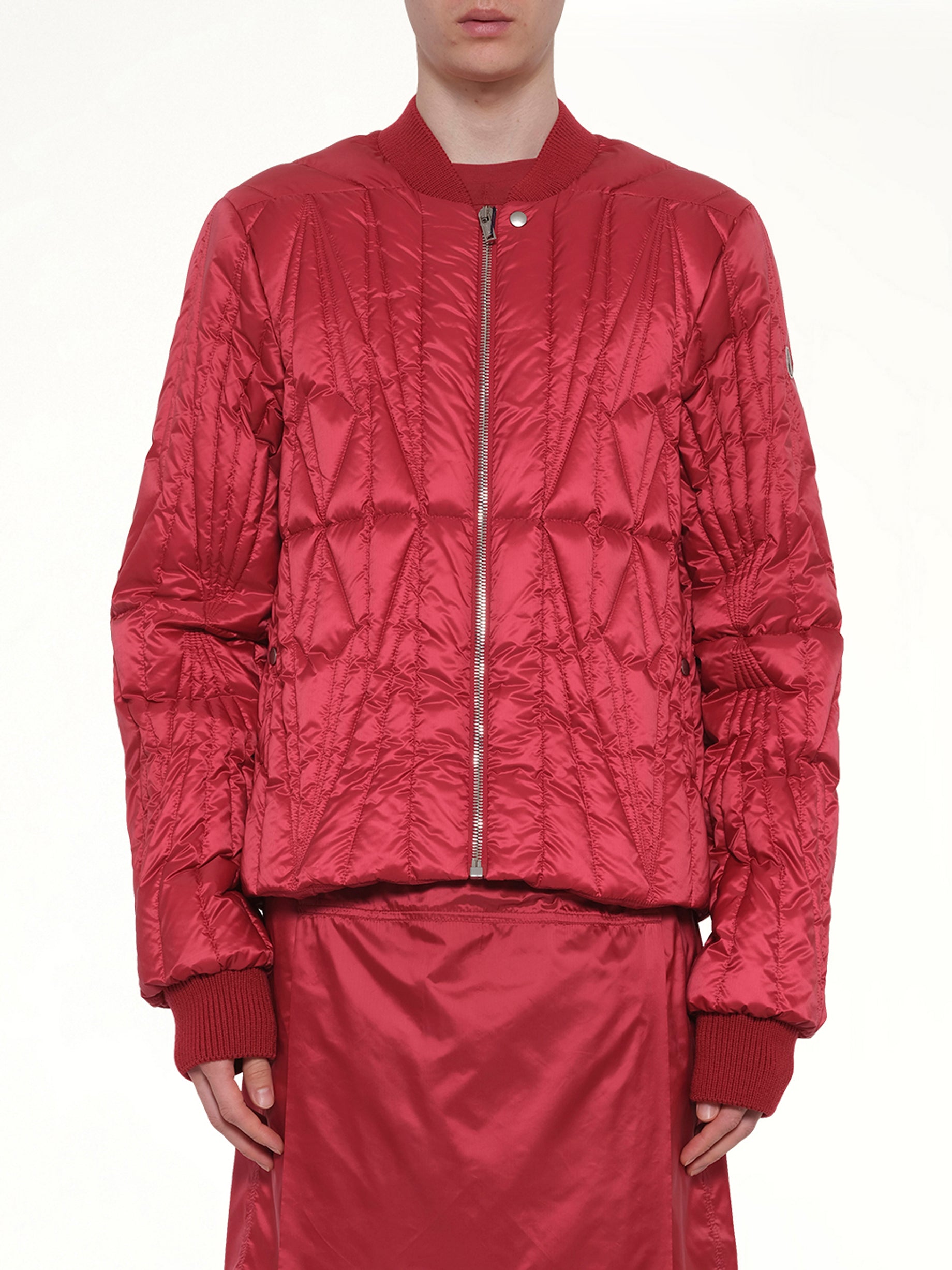 Image of Coats & Jackets. Product name - Rick Owens x Moncler Geocamo Flight Jacket in Carnelian colour by brand - RICK OWENS