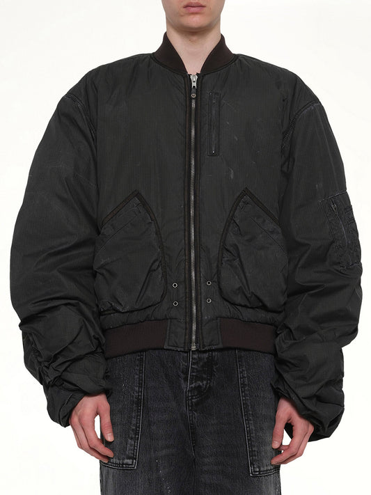 Image of Coats & Jackets. Product name - Washed Nylon Bomber in Black colour by brand - WE11DONE