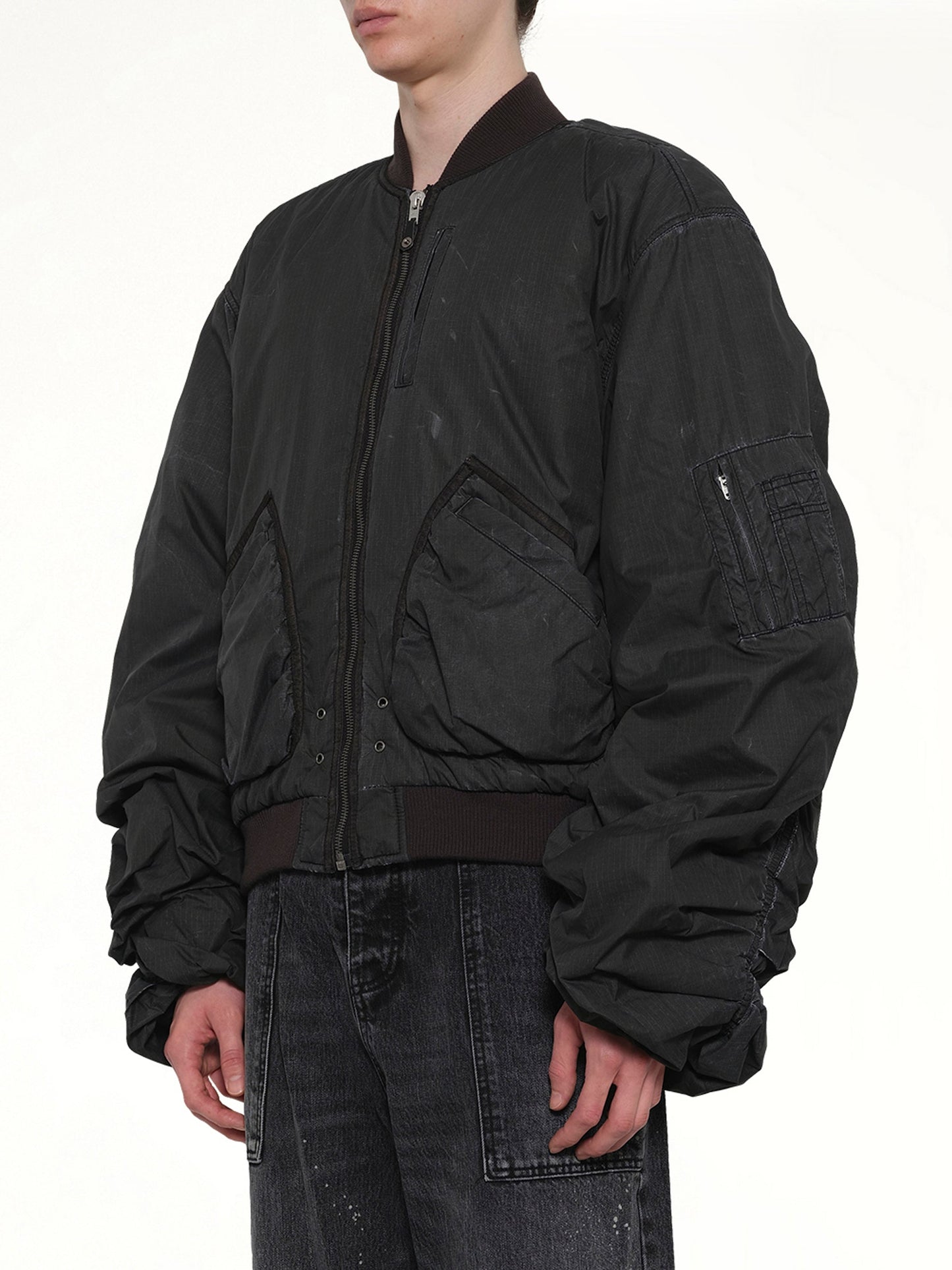 WE11DONE Washed Nylon Bomber (Black)