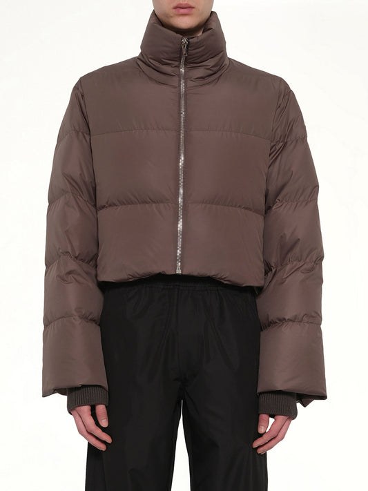 Image of Coats & Jackets. Product name - Rick Owens x Moncler Cropped Cyclopic Jacket in Dark Dust colour by brand - RICK OWENS