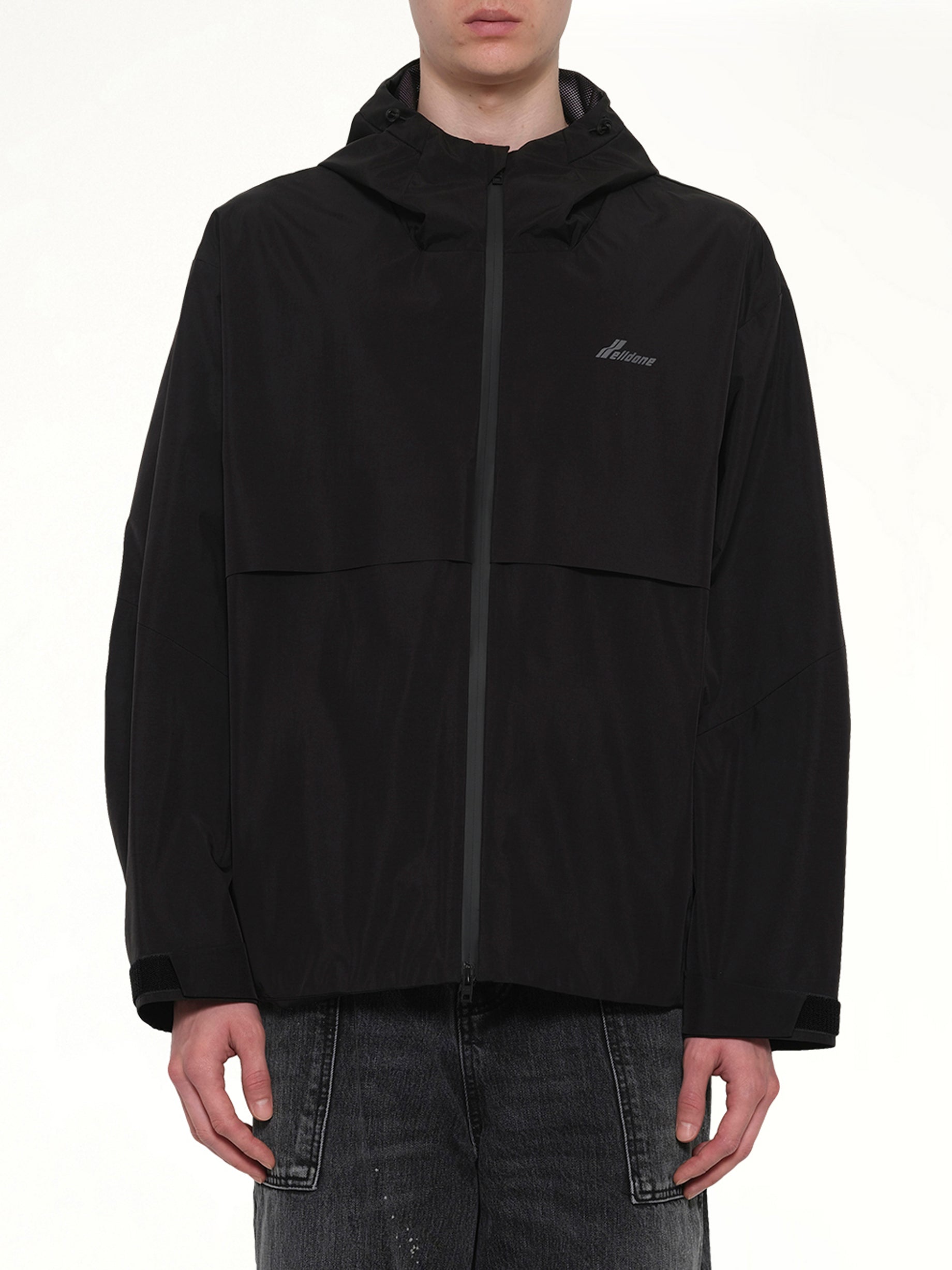 Image of Coats & Jackets. Product name - 3L Shell Hoodie Jacket in Black colour by brand - WE11DONE