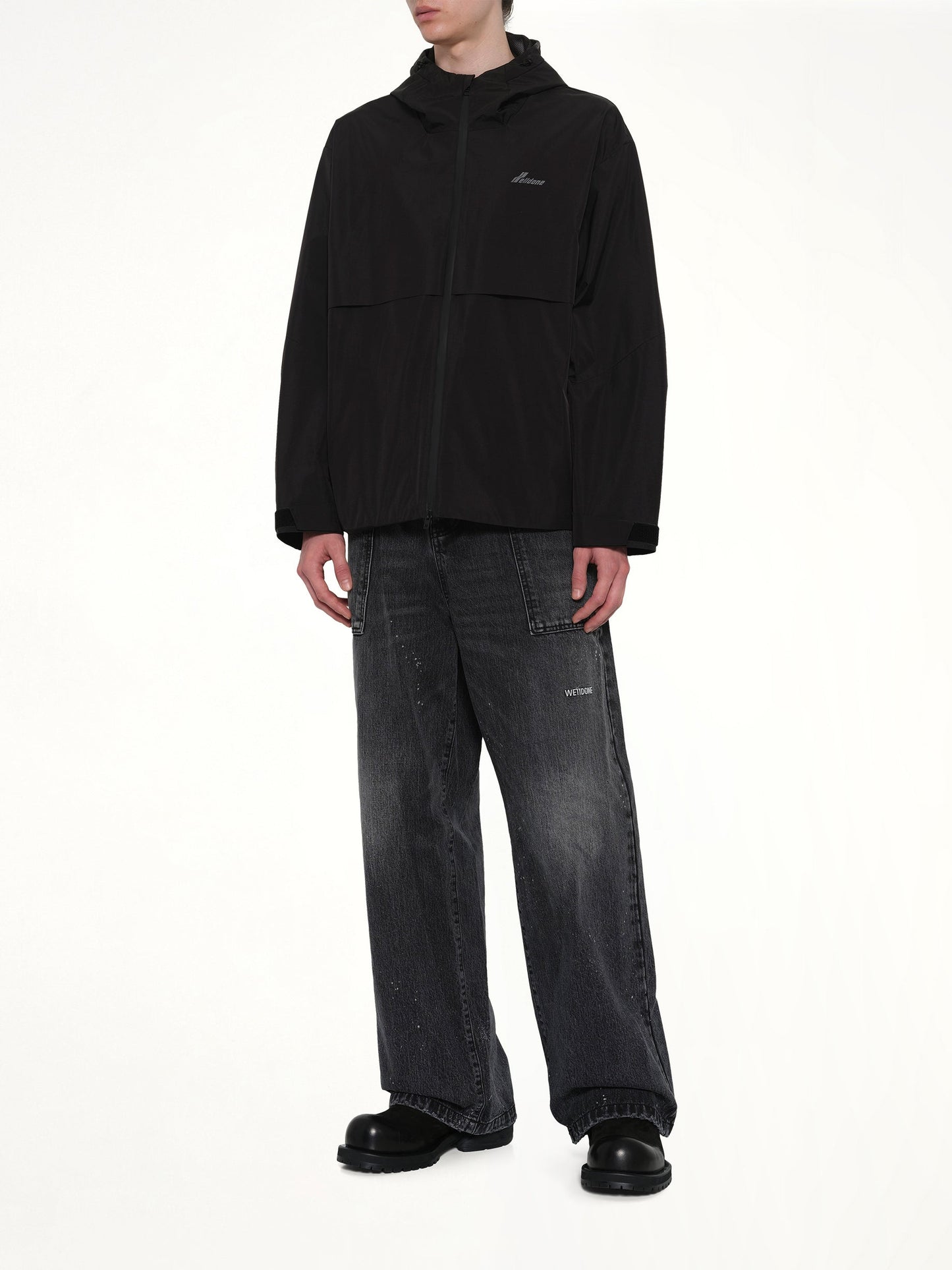 WE11DONE 3L Shell Hoodie Jacket (Black)