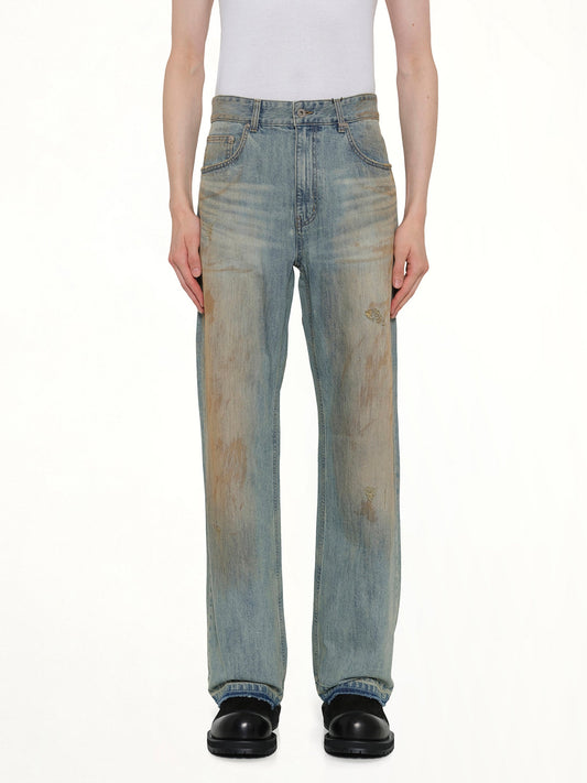 Image of Jeans. Product name - Regular-Fit Denim Pants in Blue colour by brand - WE11DONE