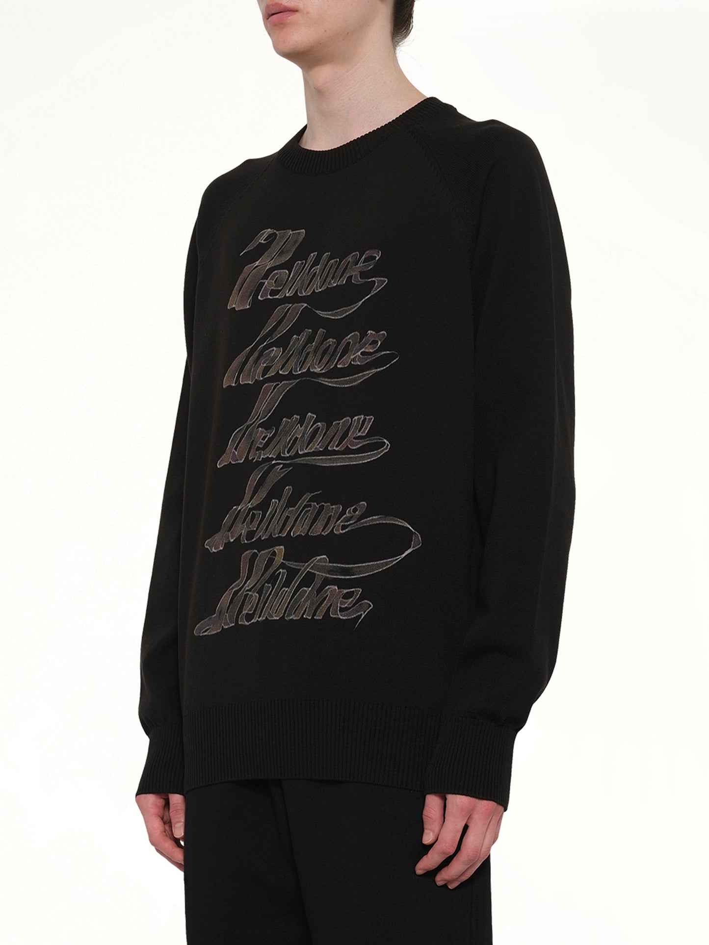 WE11DONE Multi Logo Print Sweater (Black)