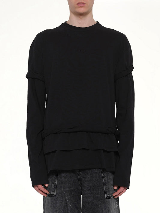 Image of T-Shirts. Product name - We11Done Triple-Layered T-Shirt in Black colour by brand - WE11DONE