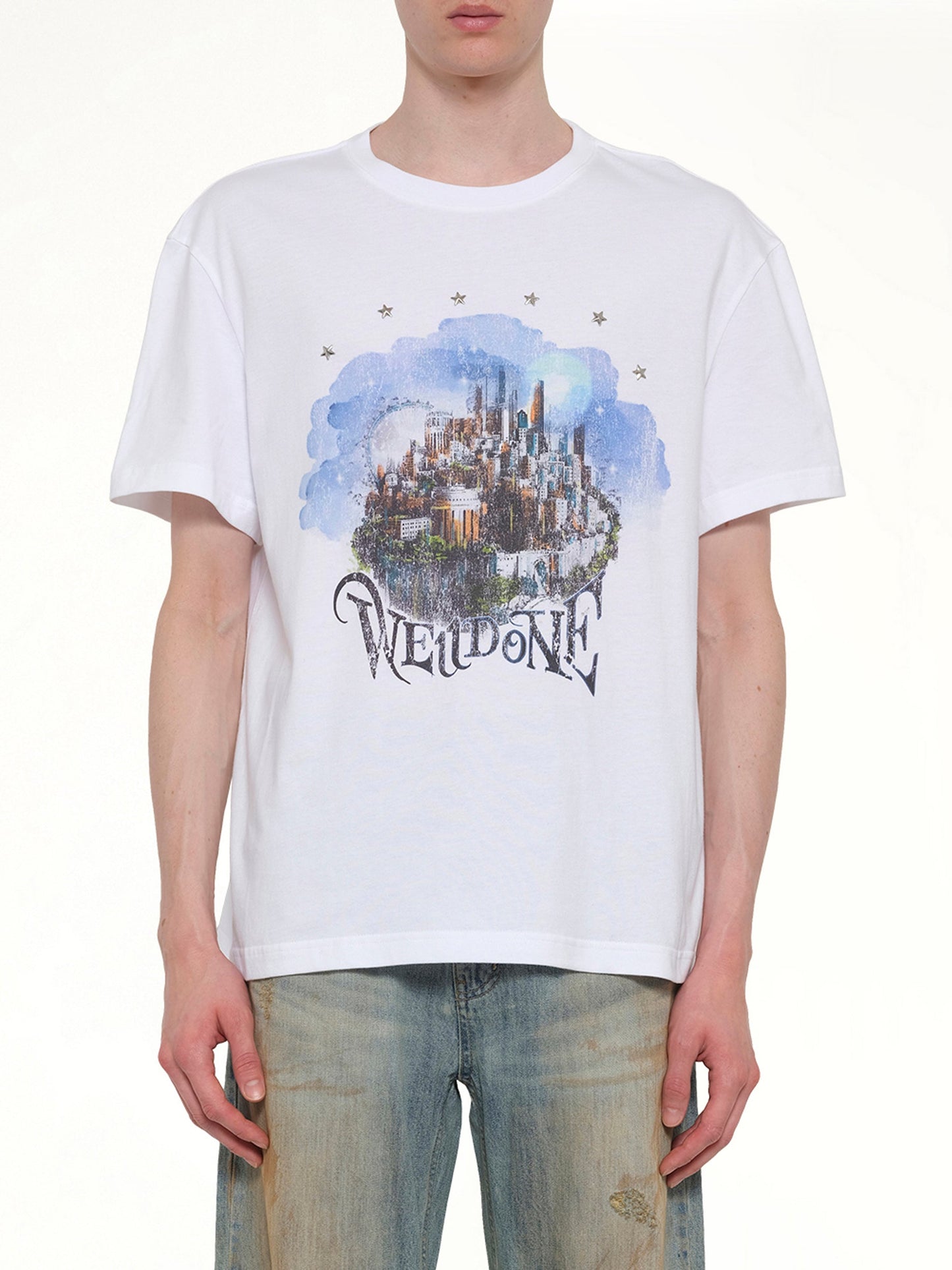 Image of T-Shirts. Product name - City Regular-Fit T-Shirt in White colour by brand - WE11DONE