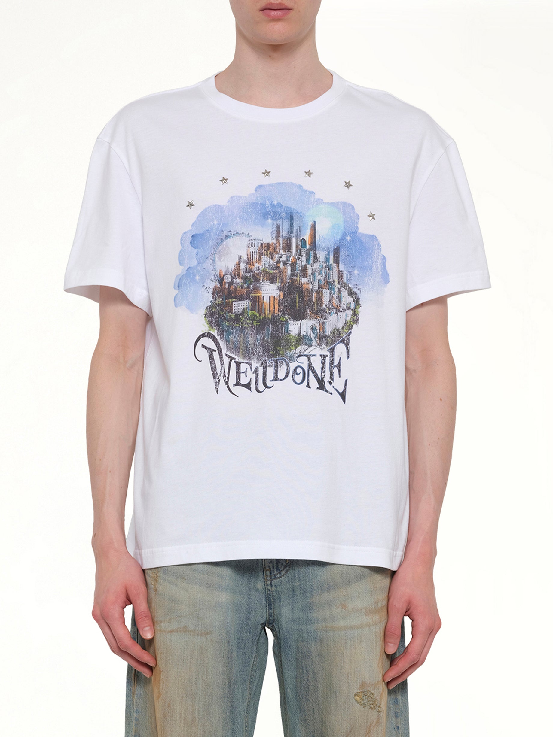 Image of T-Shirts. Product name - City Regular-Fit T-Shirt in White colour by brand - WE11DONE