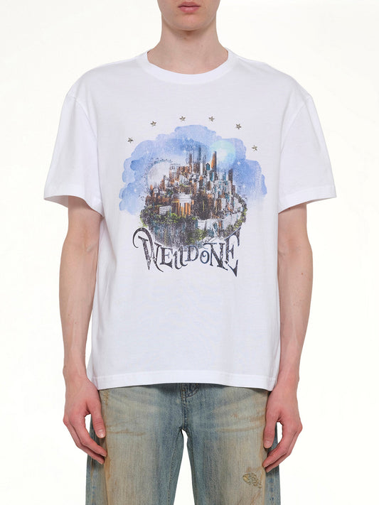 Image of T-Shirts. Product name - City Regular-Fit T-Shirt in White colour by brand - WE11DONE