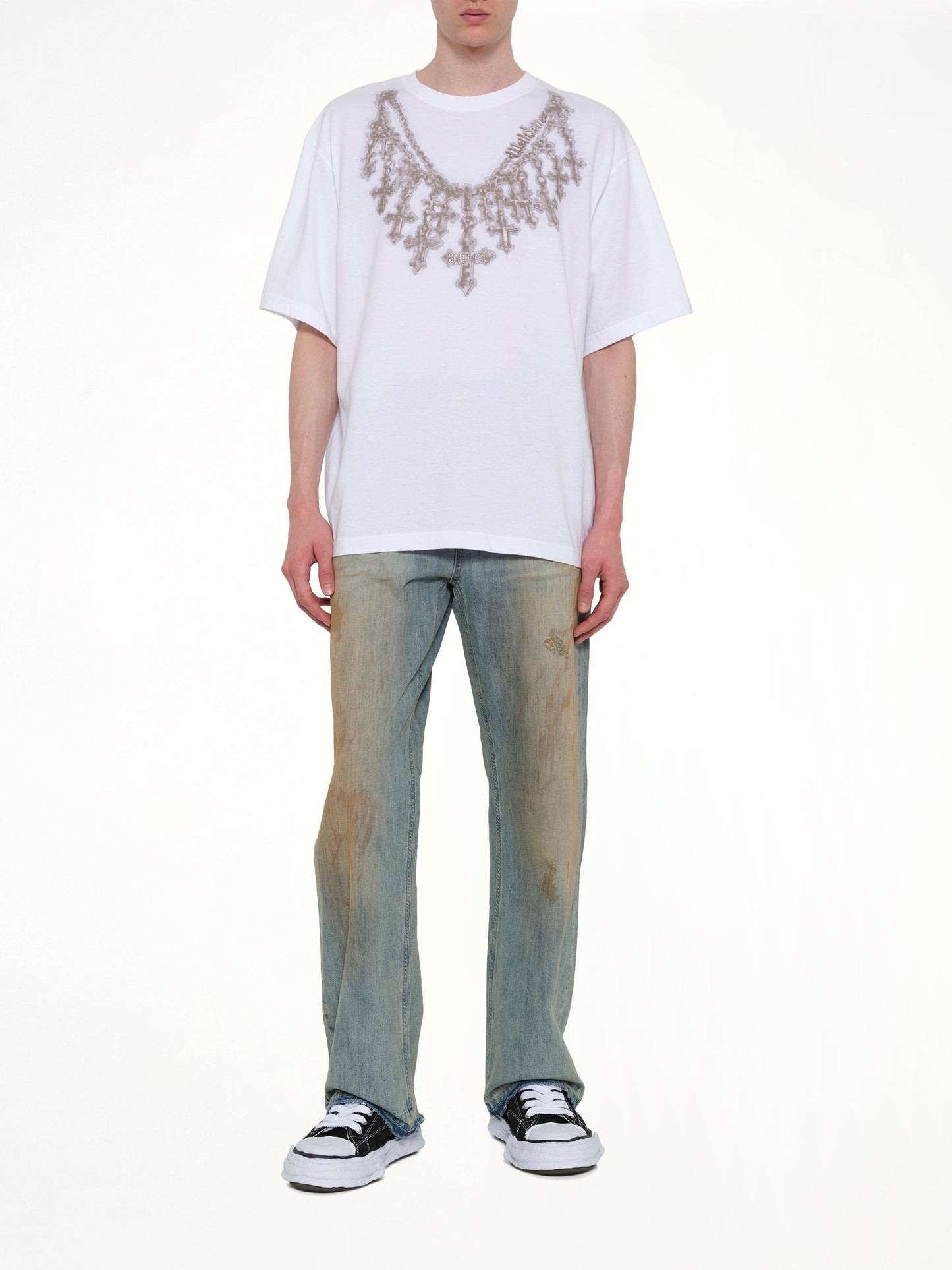 WE11DONE Cross Necklace T-Shirt (White)